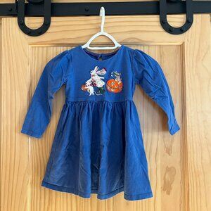 Mini Boden Blue Pumpkin Bunny Dress